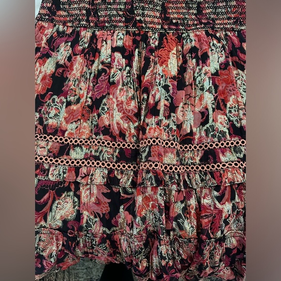 NWT Anthro BHLDN Hemant & Nandita Shirred Metallic Floral Tier Dress Revolve L - Picture 10 of 10